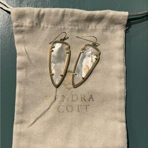 Kendra Scott Gold & Pearl Arrow Earrings